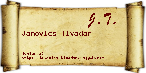 Janovics Tivadar névjegykártya