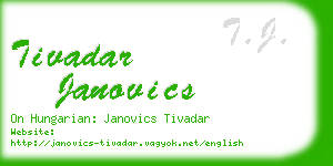 tivadar janovics business card